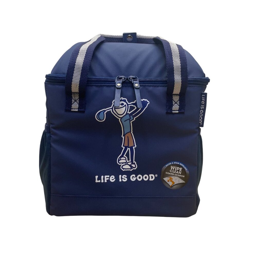 Life Is Good Navy Kids Insulated Cooler Bag With Stain-Repellent Exterior